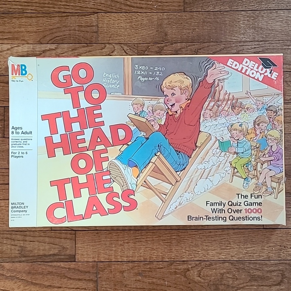 GO TO THE HEAD OF THE CLASS FAMILY BOARD GAME 1986 MILTON BRADLEY CO